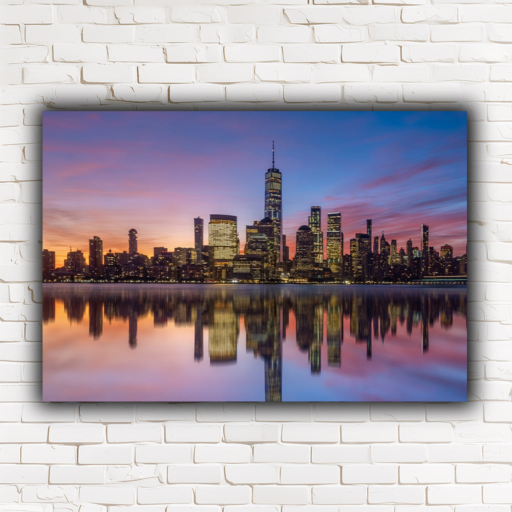ערים | NewYork City Sunset יצירות אמנות מאת @leinwandbild24