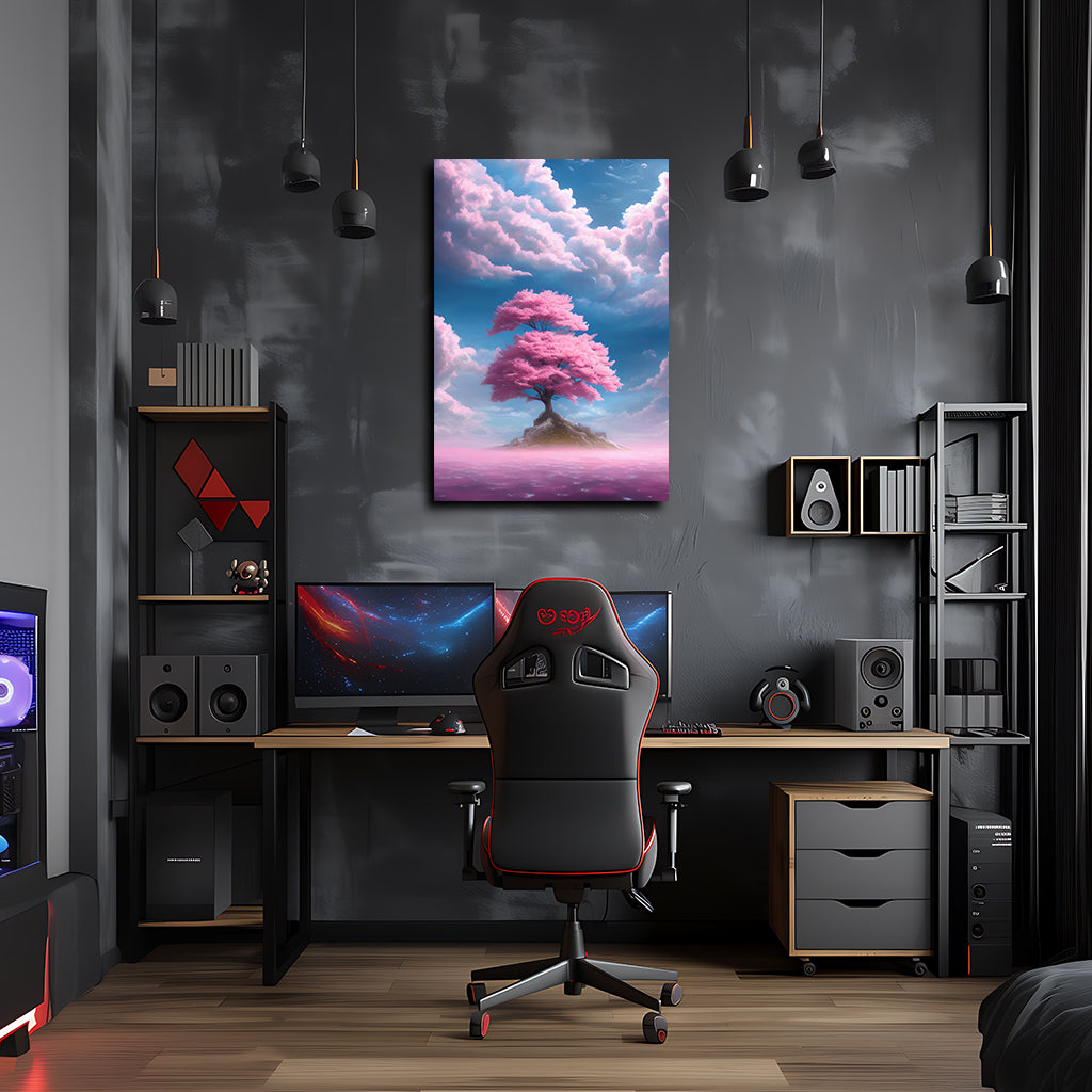 טבע | יצירת אמנות שדה ורוד מאת @leinwandbild24