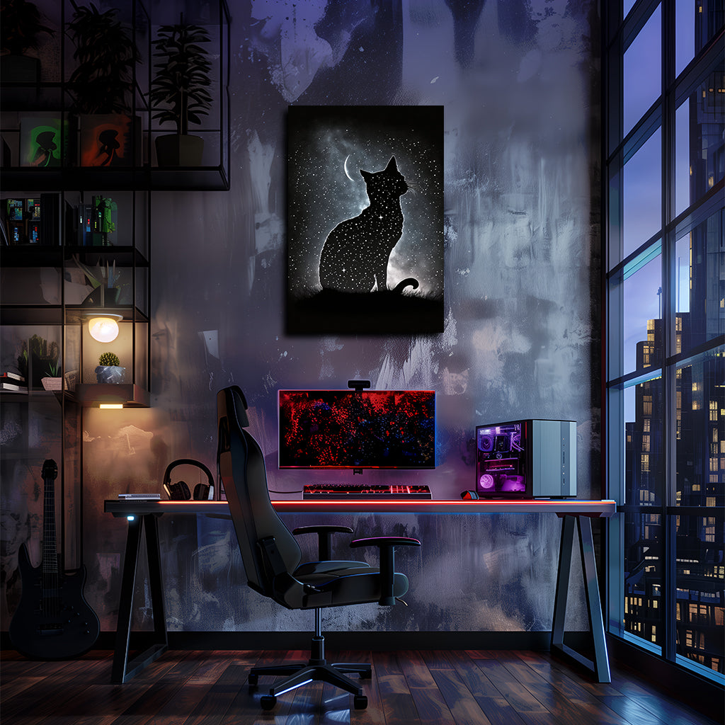 טבע | ציור צללית חתול מאת @leinwandbild24