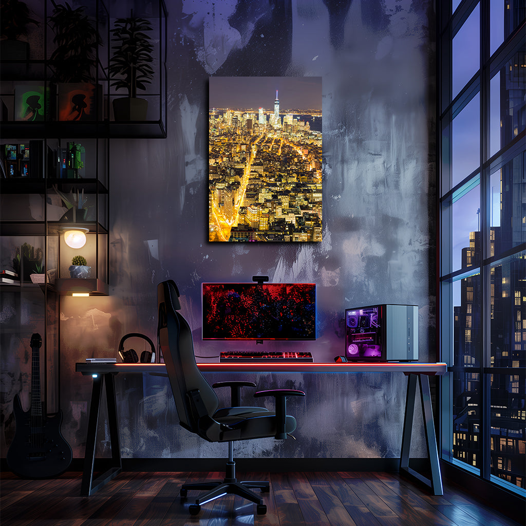 ערים | יצירות אמנות של קו הרקיע הזהב של ניו יורק מאת @leinwandbild24