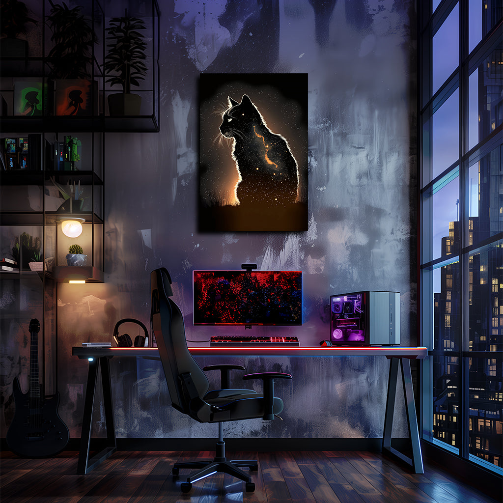 טבע | ציור צללית חתול מאת @leinwandbild24