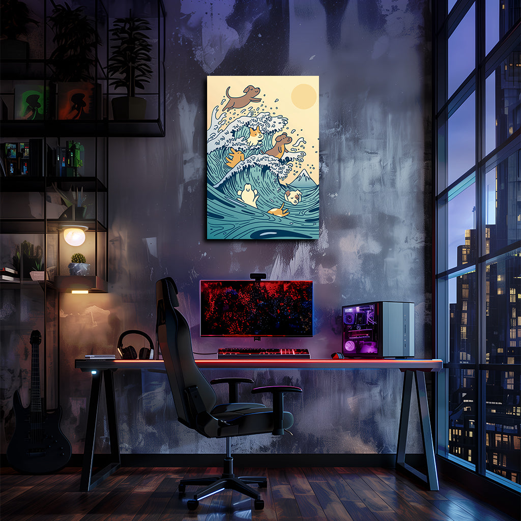 טבע | יצירות אמנות של גלי כלבים מאת @leinwandbild24