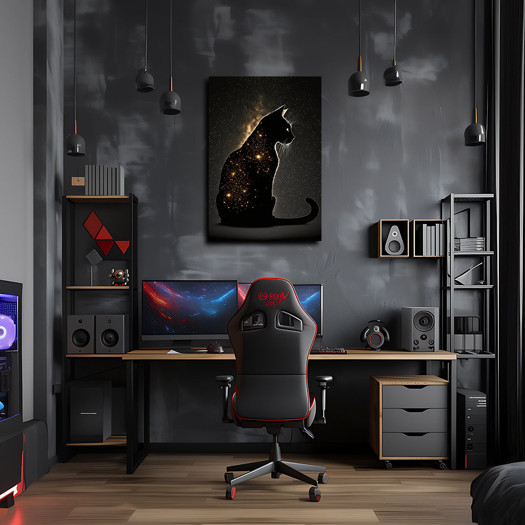 טבע | ציור צללית חתול מאת @leinwandbild24