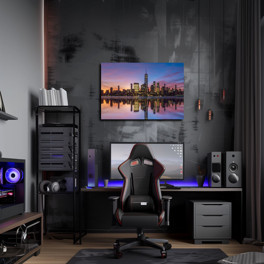 ערים | NewYork City Sunset יצירות אמנות מאת @leinwandbild24