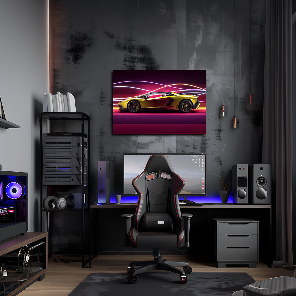 למבורגיני | יצירות אמנות צבעוניות של אוונטדור צהוב