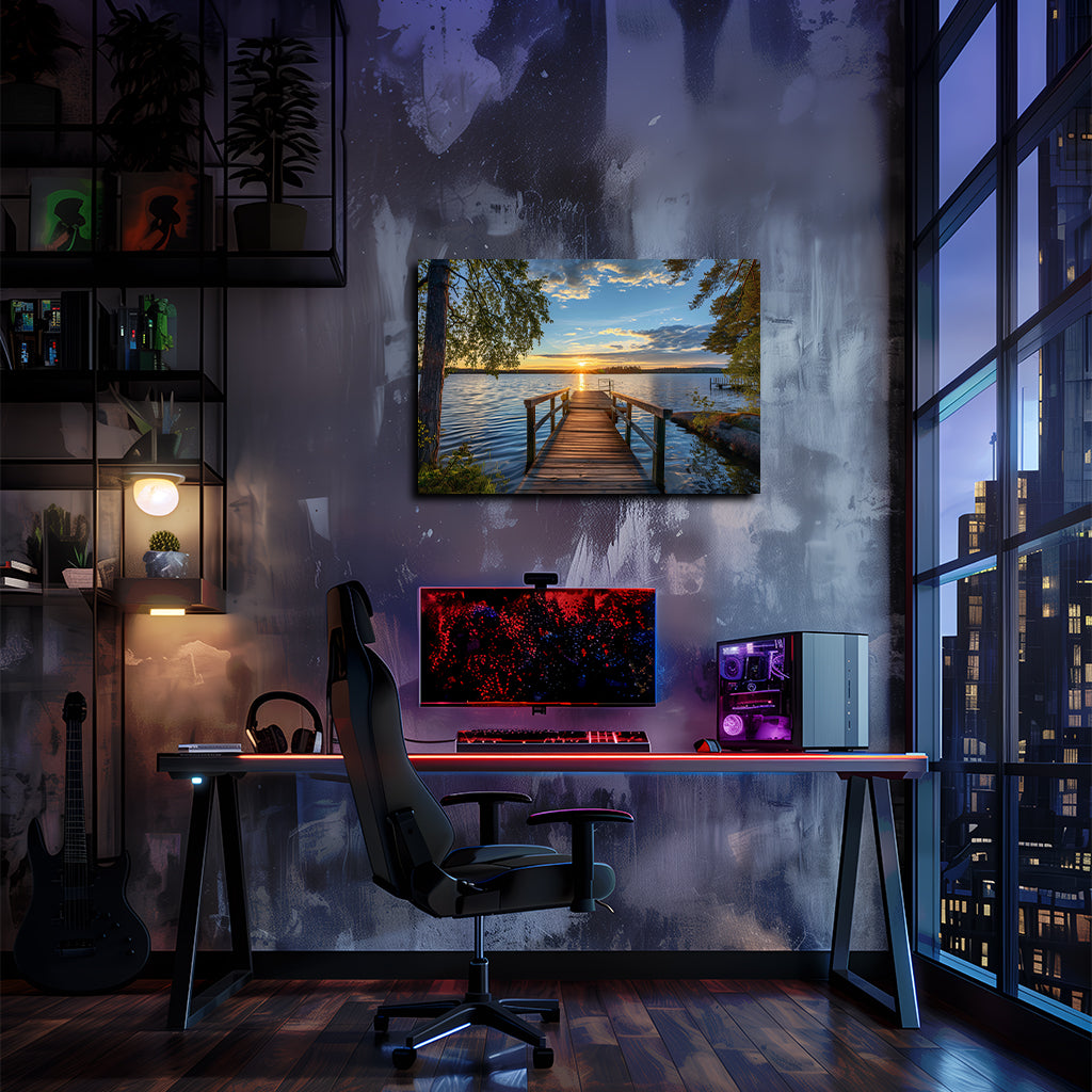 טבע | יצירות אמנות של אגם שקיעה מאת @leinwandbild24