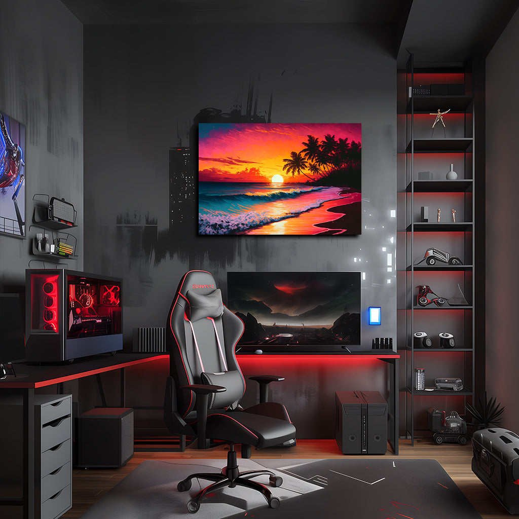 טבע | יצירות אמנות של שקיעה על החוף מאת @leinwandbild24