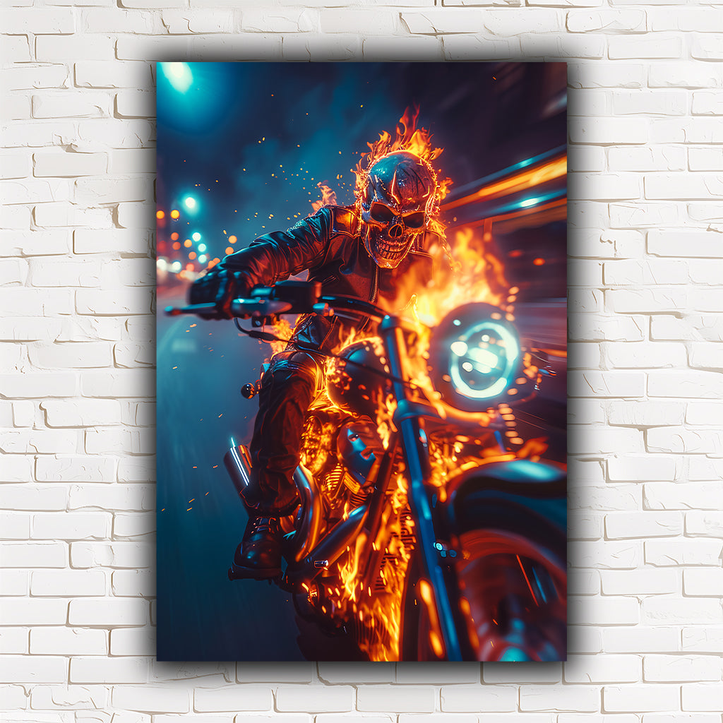 Ghost Rider | יצירות אמנות של Johnny Blaze מאת @zegidesignai