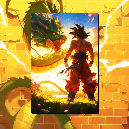 דרגון בול ז | יצירות אמנות של Goku &amp; Shenron מאת @goated.aiart