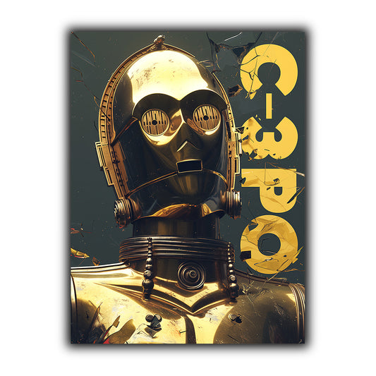 מלחמת הכוכבים | יצירות אמנות של C-3PO מאת @zegidesignai